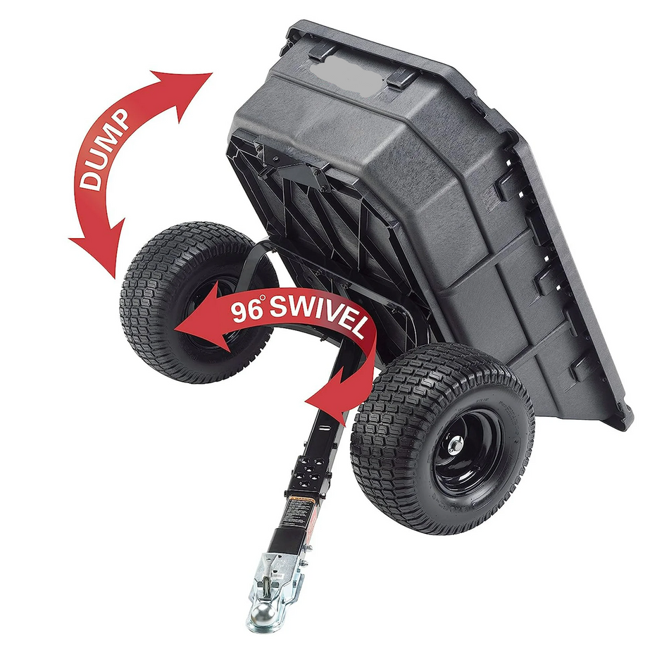 JRCO Poly Swivel ATV Dump Cart Trailer 15 Cu. Ft. 1250 Lb. Capacity (GWG311139)