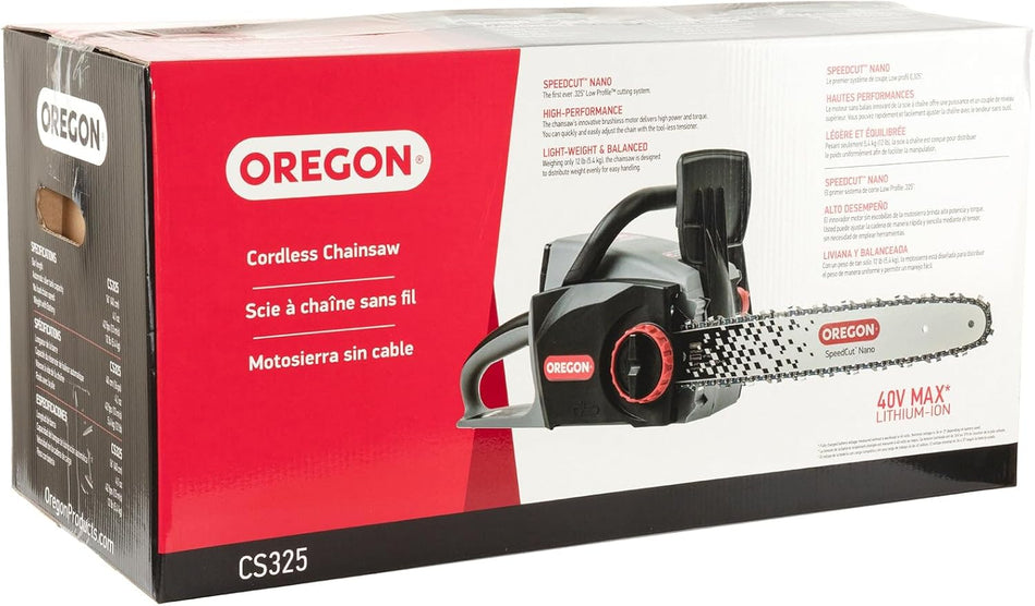 Oregon CS325 40V Chainsaw Kit With 4.0 Ah Batt Pk, Std Charger (627994)