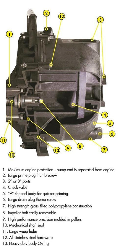 2 Inch Banjo Dewatering Pump Honda GX160 (205PH-5-160.BAN) at Wood Splitter Direct