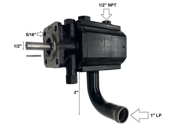 PUMP - HYDRAULIC 16GPM (1003849), 1/2" shaft, key included 1" x 1/8" (BR002002B)